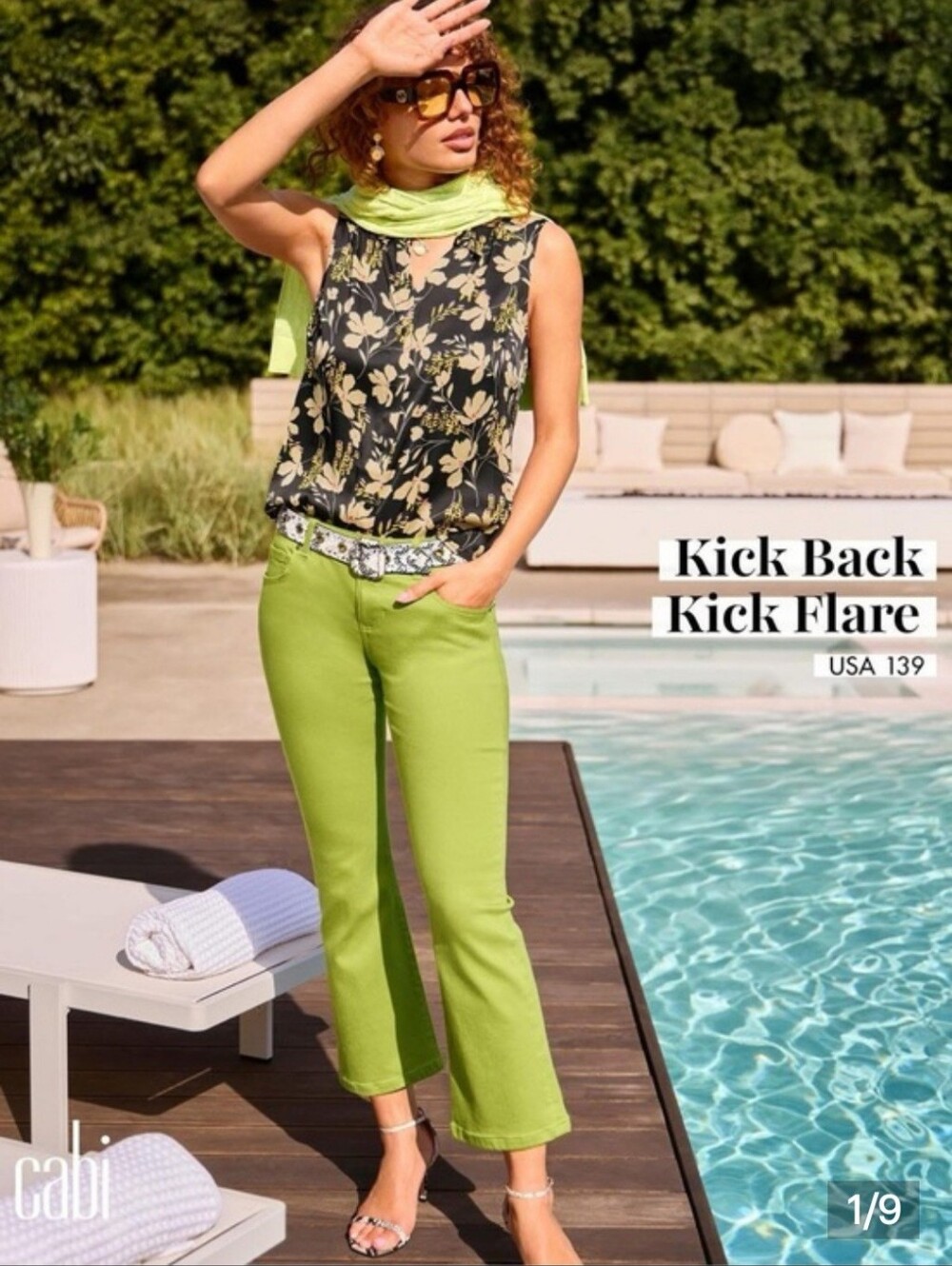 NWT Women's 14 CABI Kickback Kick Flare Chino Ankle Pants Jeans #6777 $139